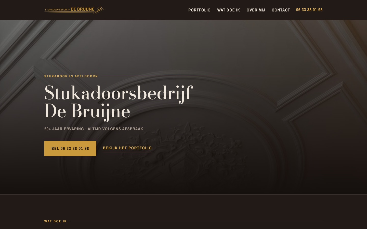 Homepage van debruijne-stukadoors.nl