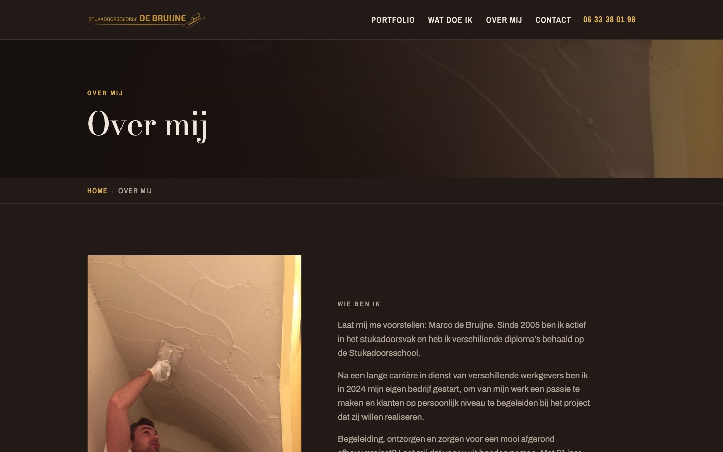 Over mij-pagina van De Bruijne